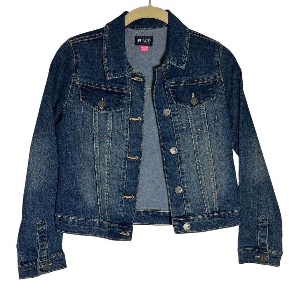 Denim Jacket with‎ Button Closure